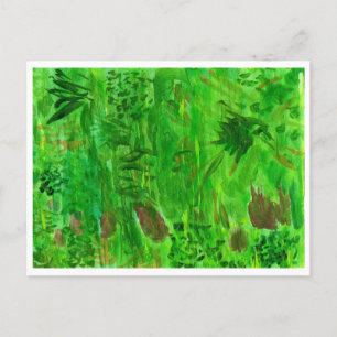 Groen gras in het veldbriefkaart briefkaart