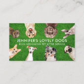 Groen gras Kute Small Size Hogs Pet Sitter Visitekaartje (Voorkant)