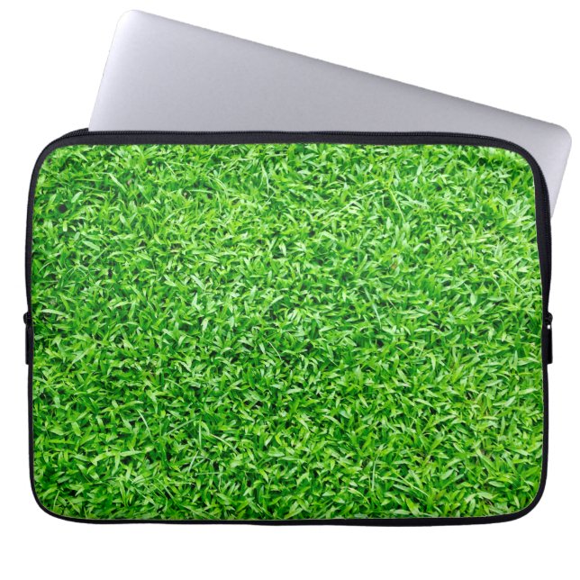 Groen gras laptop sleeve (Voorkant)