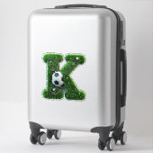 Groen Gras Letter K Met Voetbal Sticker (Koffer)