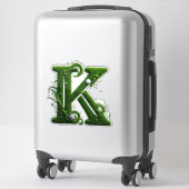 Groen Gras Letter K Met Voetbal Sticker (Koffer)