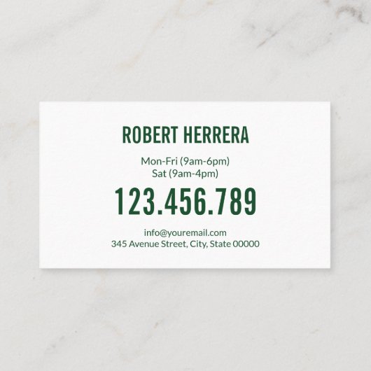 Groen gras maaien garen zorg tuinieren landschap visitekaartje (Achterkant)