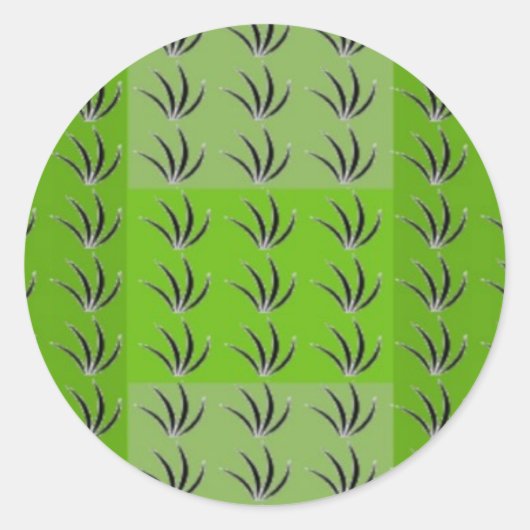 Groen Gras Ronde Sticker (Voorkant)