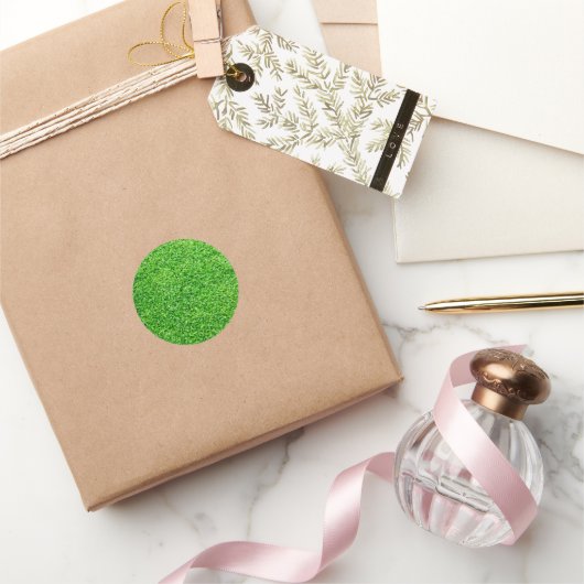 Groen gras ronde sticker (Geschenken)