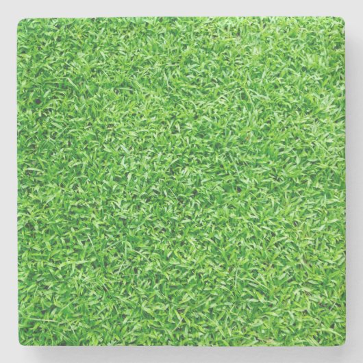 Groen gras stenen onderzetter (Voorkant)