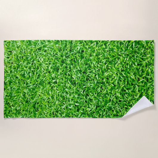 Groen gras strandlaken (Voorkant)