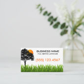 Groen gras Sunset Tree Landscaping Visitekaartje (Staand voorkant)