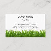 Groen gras Sunset Tree Landscaping Visitekaartje (Achterkant)