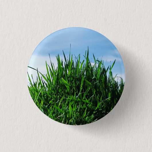 Groen gras tegen de achtergrond van het eindeloze ronde button 3,2 cm (Voorkant)