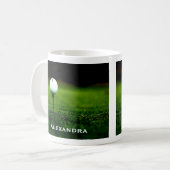 Groen gras Turf en Golf Ball / T-shirt, gepersonal Koffiemok (Voorkant links)