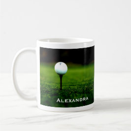 Groen gras Turf en Golf Ball / T-shirt, gepersonal Koffiemok