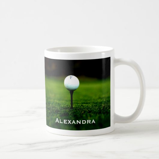 Groen gras Turf en Golf Ball / T-shirt, gepersonal Koffiemok (Rechts)