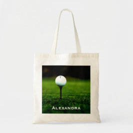 Groen gras Turf en Golf Ball / T-shirt, gepersonal Tote Bag