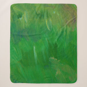 Groen gras verftextuur. Handgetrokken achtergrond. Sherpa Deken