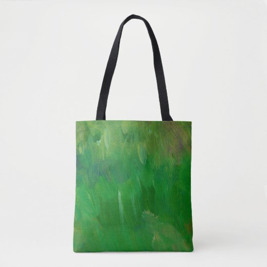Groen gras verftextuur. Handgetrokken achtergrond. Tote Bag (Voorkant)
