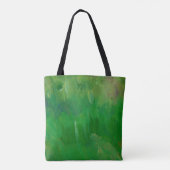 Groen gras verftextuur. Handgetrokken achtergrond. Tote Bag (Achterkant)