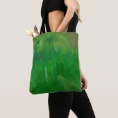 Groen gras verftextuur. Handgetrokken achtergrond. Tote Bag (Dichtbij)