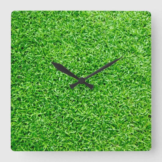 Groen gras vierkante klok (Voorkant)