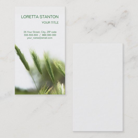 Groen gras visitekaartje (Voorkant / Achterkant)
