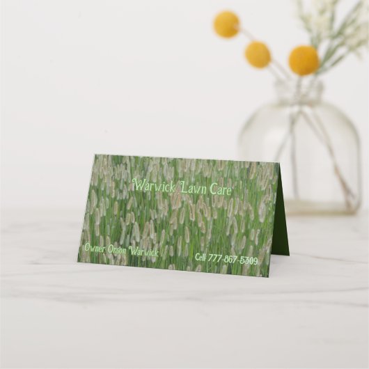 Groen gras zaden klantenkaartje (Voorkant)