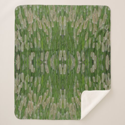 Groen gras zaden sherpa deken (Voorkant)