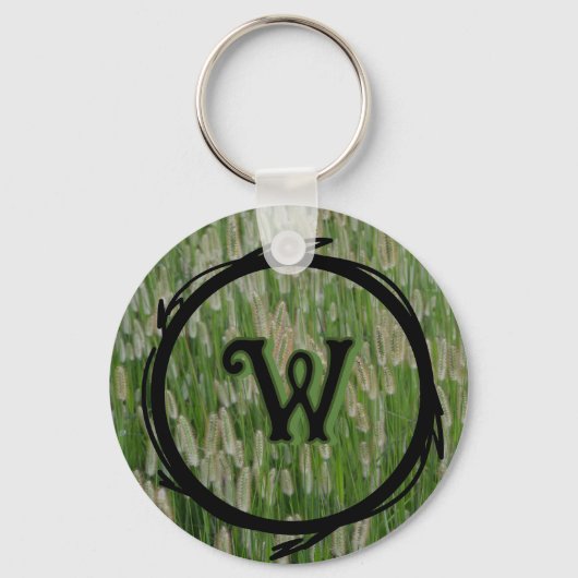 Groen gras zaden sleutelhanger (Voorkant)