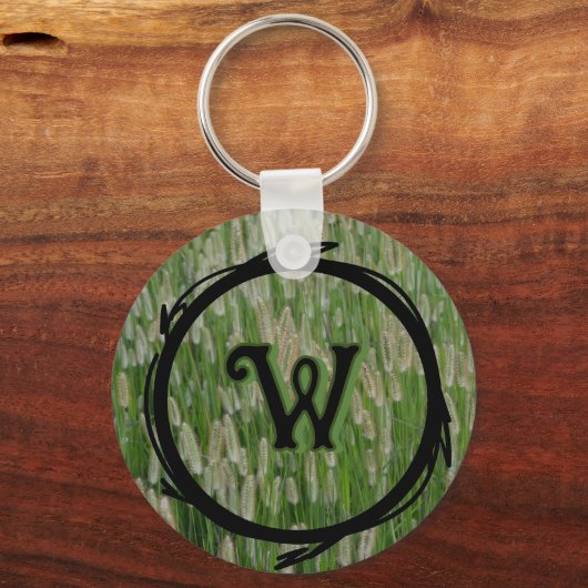 Groen gras zaden sleutelhanger (Voorkant)