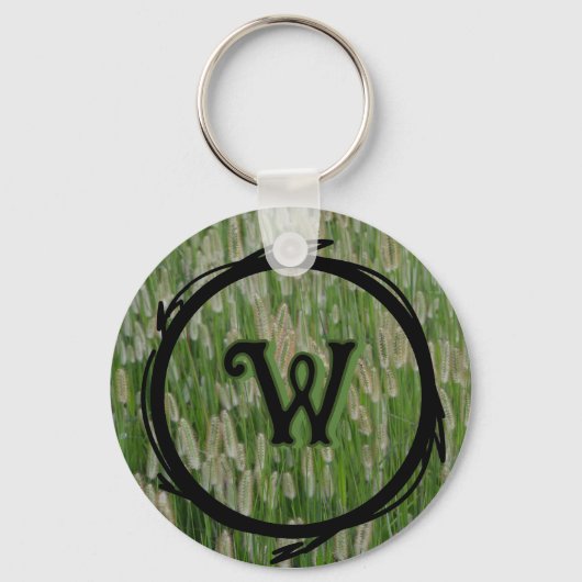 Groen gras zaden sleutelhanger (Achterkant)