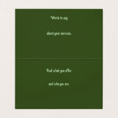 Groen gras zaden visitekaartje (Binnenkant ongevouwen)