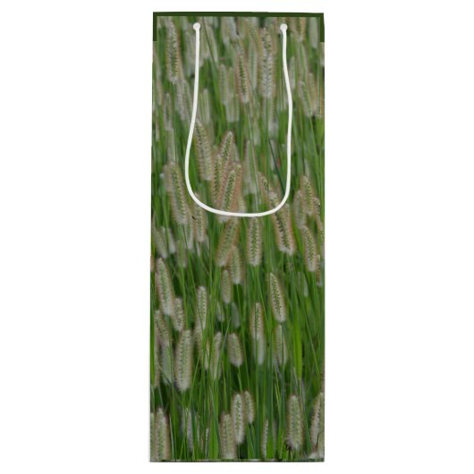 Groen gras zaden wijn cadeautas (Voorkant)
