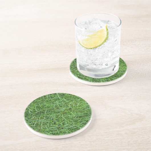 Groen Gras Zandsteen Onderzetter (Zijkant)