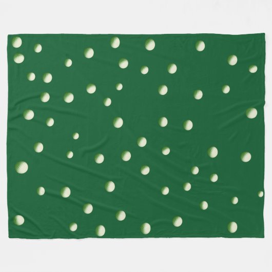 Groen grasfleece deken vol golfballen (Voorkant (Horizontaal))