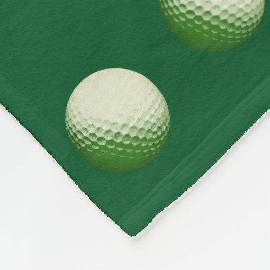 Groen grasfleece deken vol golfballen (Hoek)