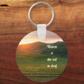 Groen grasland tijdens zonsondergang sleutelhanger (Voorkant)