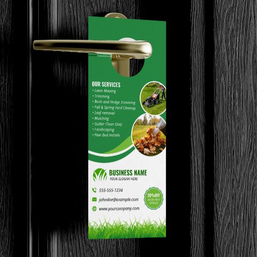 Groen grasonderhoud Service Landscaping Mow Deurhanger