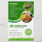 Groen grasonderhoud Service Landscaping Mow Flyer (Achterkant)