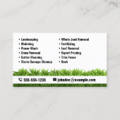 Groen Grass Lawn Care Landscaping Service wit Visitekaartje (Achterkant)