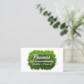 Groen Grass Lawn Care Landscaping Service wit Visitekaartje (Staand voorkant)