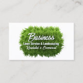 Groen Grass Lawn Care Landscaping Service wit Visitekaartje (Voorkant)
