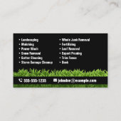 Groen Grass Lawn Care Landscaping Service Zwart Visitekaartje (Achterkant)