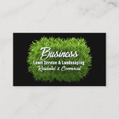 Groen Grass Lawn Care Landscaping Service Zwart Visitekaartje (Voorkant)