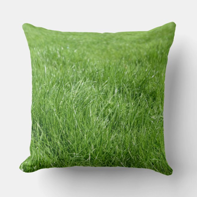 Groen grasveld kussen (Voorkant)