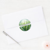 Groen graswater druppels grasverzorging landschap ronde sticker (Envelop)