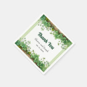 Groen grenst aan rustieke lente Dank u bruiloft Servet (Hoek)