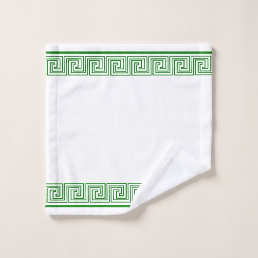 Groen Grieks Frieze Design Bad Handdoek (Wasdoekje)