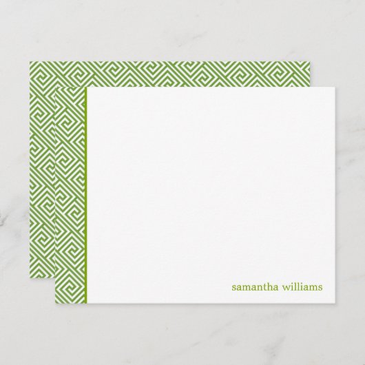 Groen Grieks Zeer belangrijk Patroon Dank u Kaart (Voorkant / Achterkant)