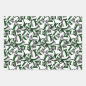 Groen Grijs 3 PC die volleybalpatronen coördineren Inpakpapier Vel (Voorkant)