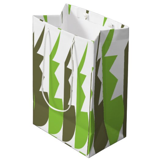 Groen Grijs Abstract Modern Medium Cadeauzakje (Voorkant Gekanteld)