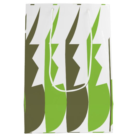 Groen Grijs Abstract Modern Medium Cadeauzakje (Achterkant)