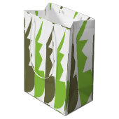 Groen Grijs Abstract Modern Medium Cadeauzakje (Achterkant Gekanteld)